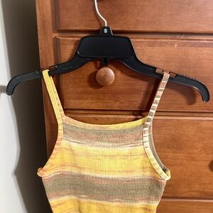 Striped Yellow and Brown Tank Top